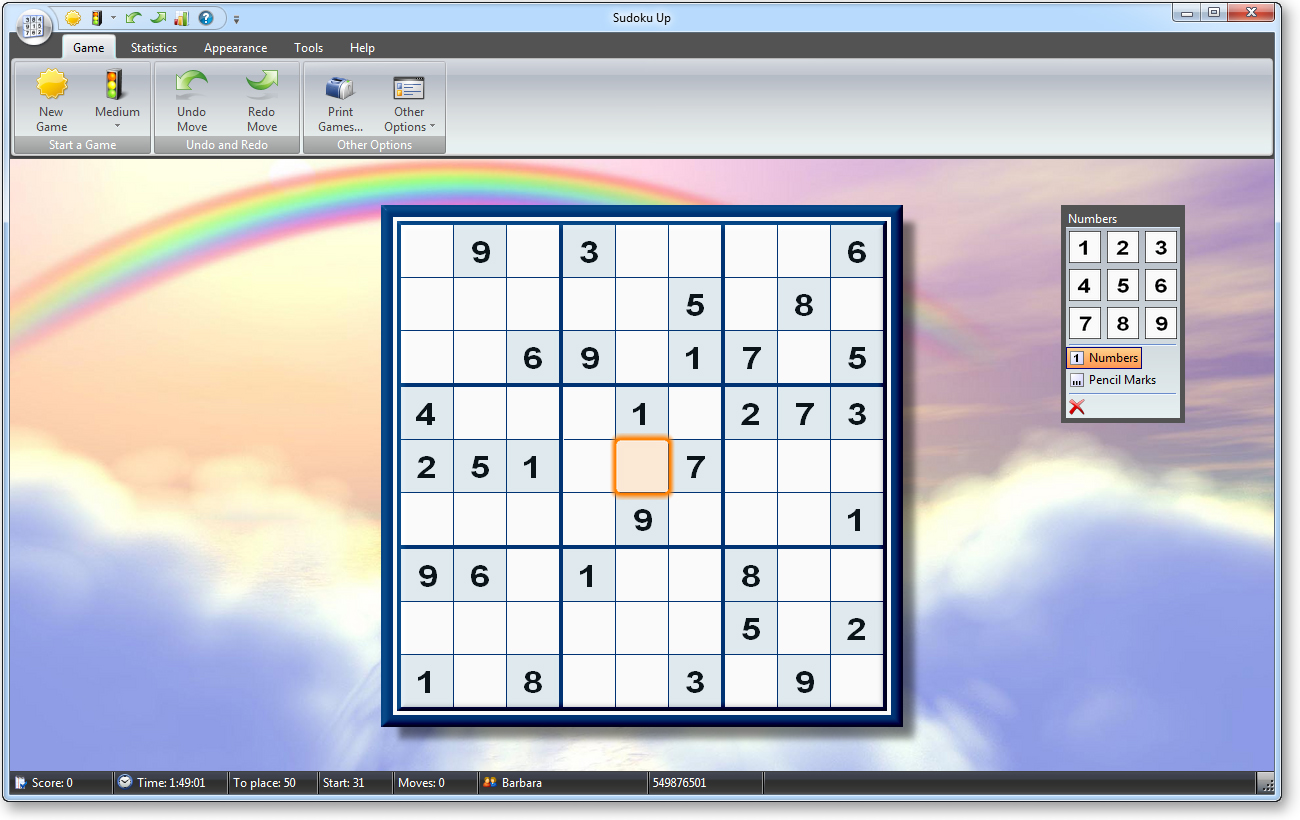 Sudoku Up - Heavenly Peace Background screenshot