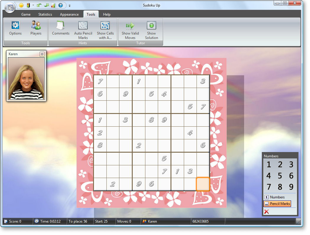 Sudoku Up 2008 - Layout Screenshot