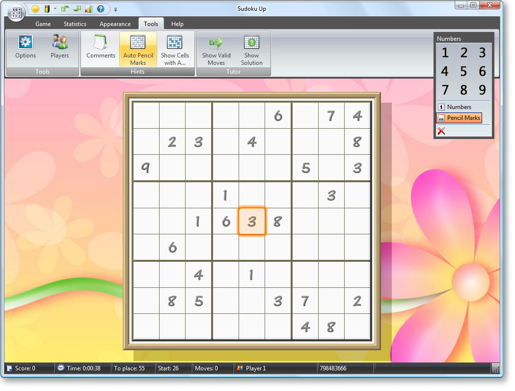 Sudoku Up 2008 - Layout Screenshot