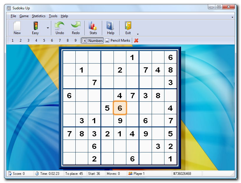 Sudoku Up 2007 - Layout Screenshot